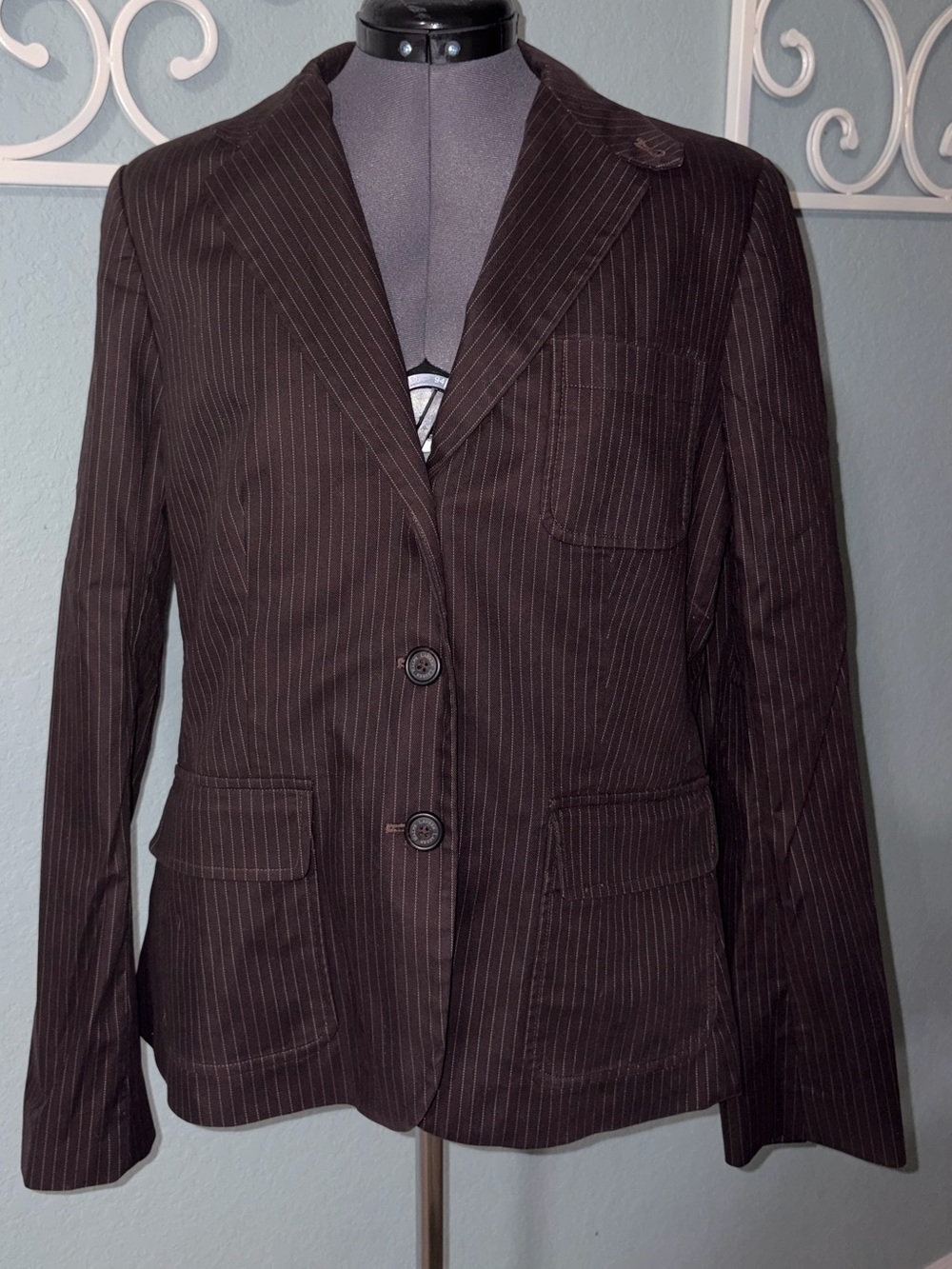 Vintage Ralph Lauren Brown Pin Striped Blazer